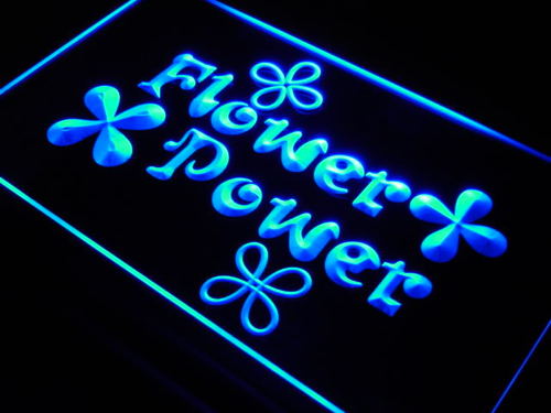 Flower Power Slogan Decor Home Neon Light Sign